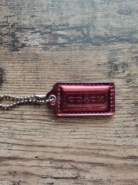 Coach Metallic Red Leather Hangtag